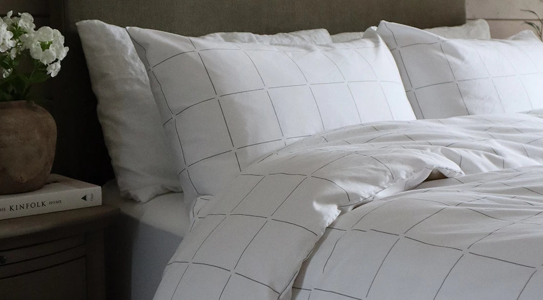 Windowpane bedding sales